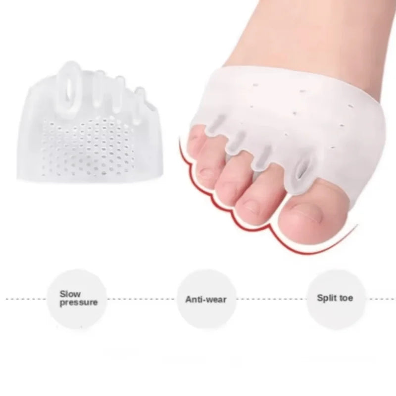 1 Pair of Gel Toe Protectors for the Forefoot, Featuring Breathable Honeycomb Design, Soft Silicone Socks, Specially Designed for Comfort, Suitable for Both Men and Women.