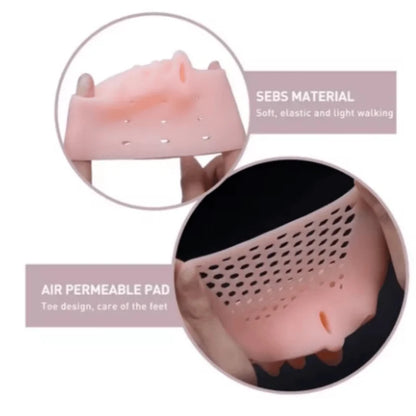 1 Pair of Gel Toe Protectors for the Forefoot, Featuring Breathable Honeycomb Design, Soft Silicone Socks, Specially Designed for Comfort, Suitable for Both Men and Women.