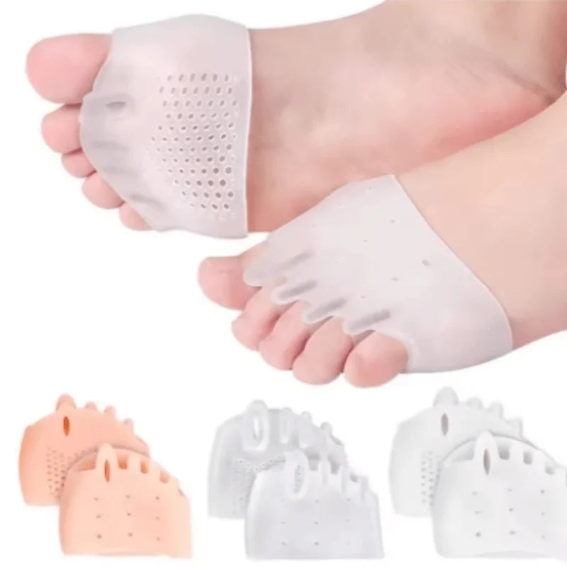1 Pair of Gel Toe Protectors for the Forefoot, Featuring Breathable Honeycomb Design, Soft Silicone Socks, Specially Designed for Comfort, Suitable for Both Men and Women.